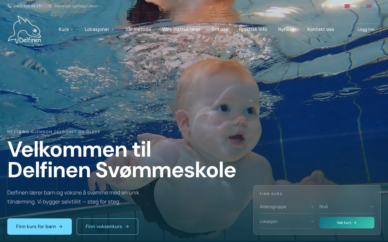Skjermbilde av delfinen.no